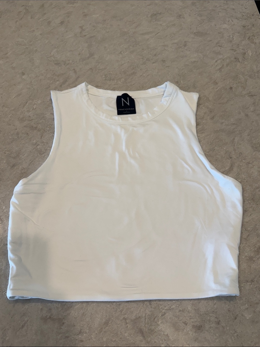 naked wardrobe White Cropped Tank Top
